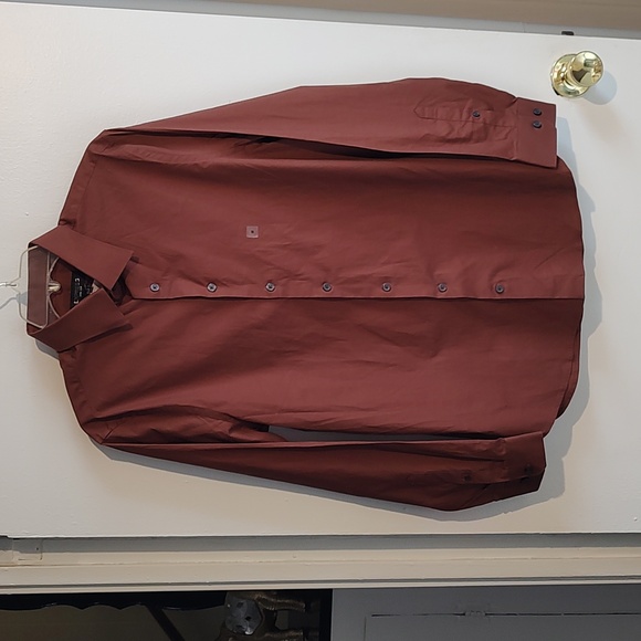 Express Men's Extra Slim Brown Shirt Size M - Picture 1 of 7